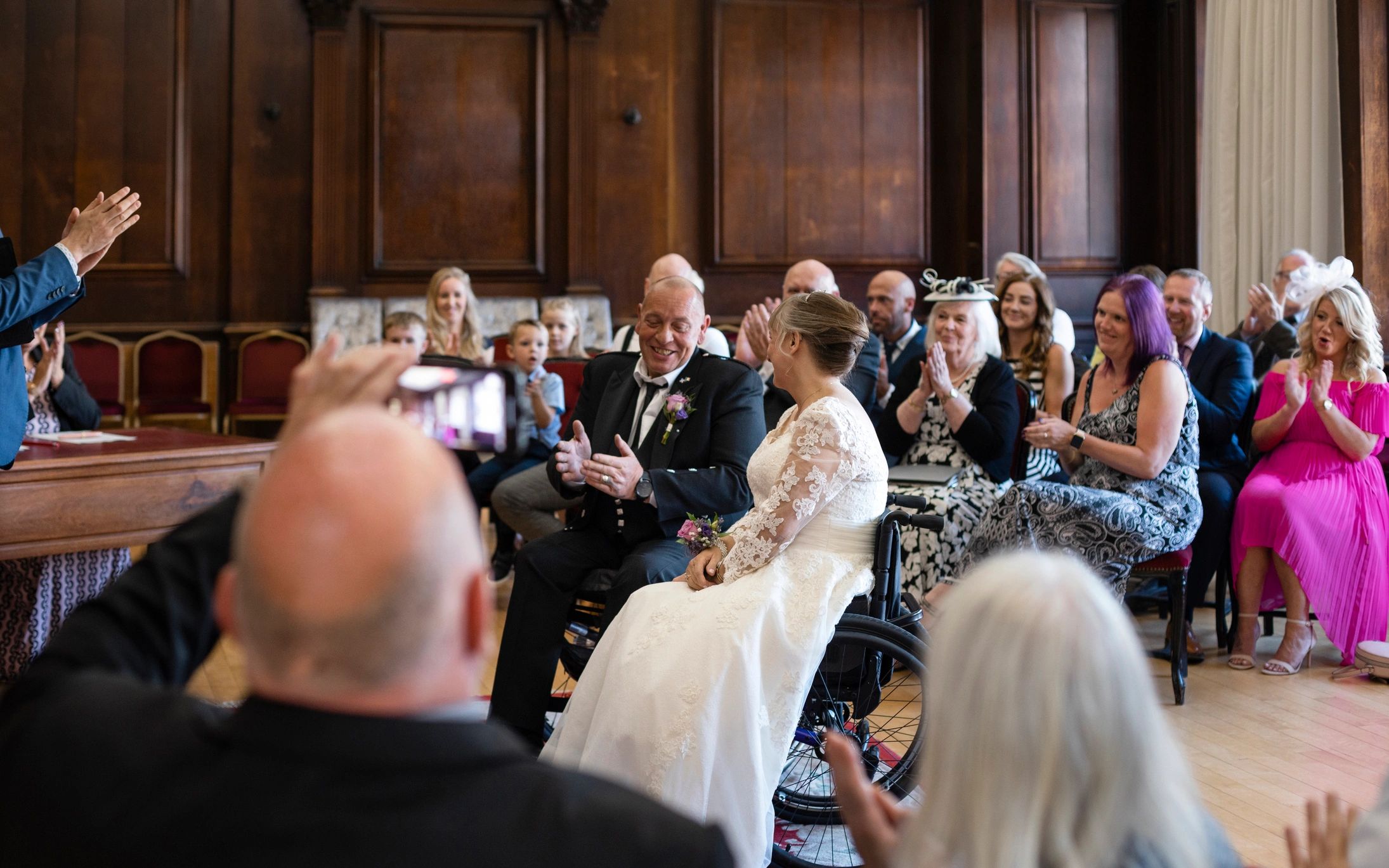 Elegant Christian wedding ceremony with bride and groom celebrating at a luxury venue