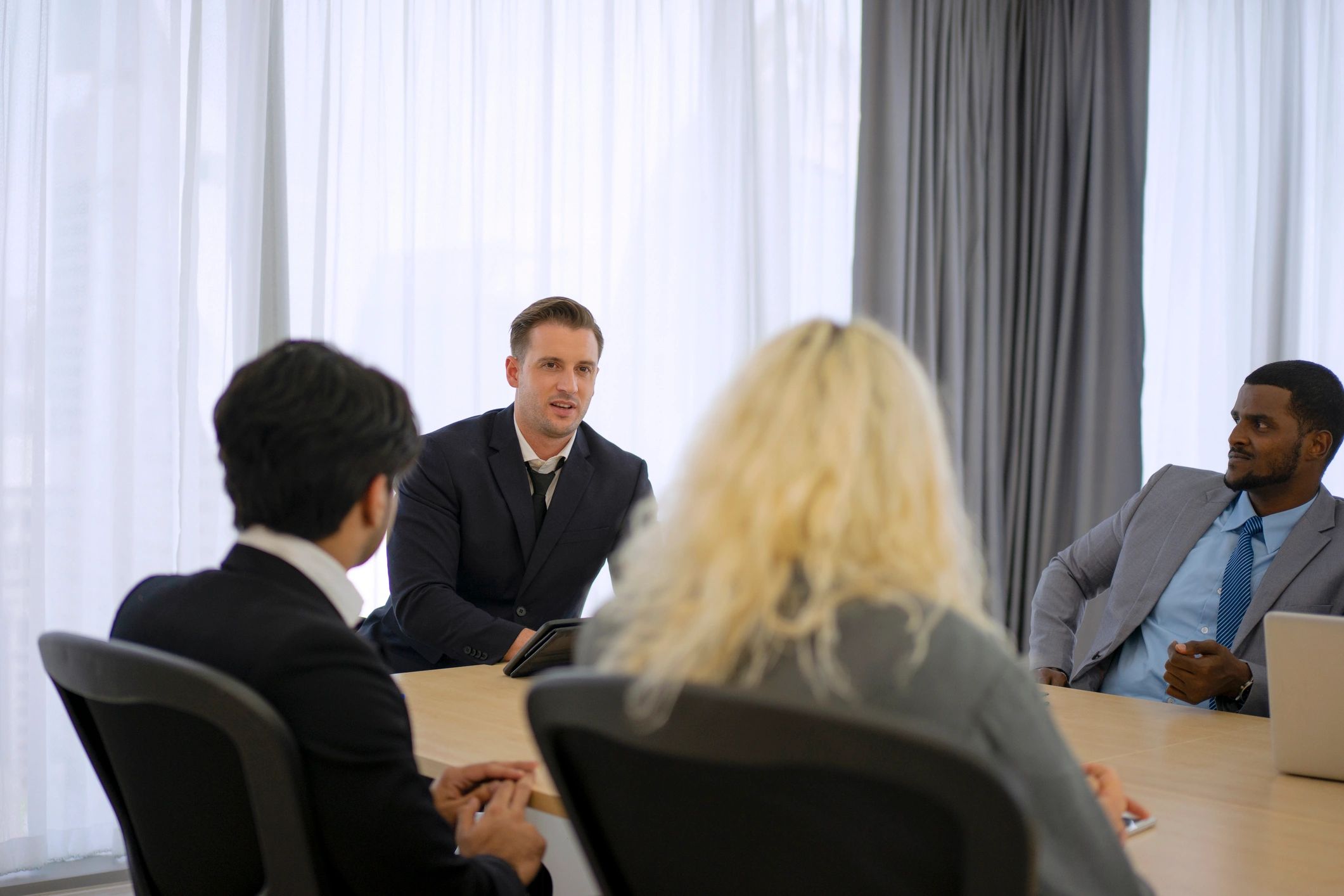 Business meeting in a sophisticated event setting