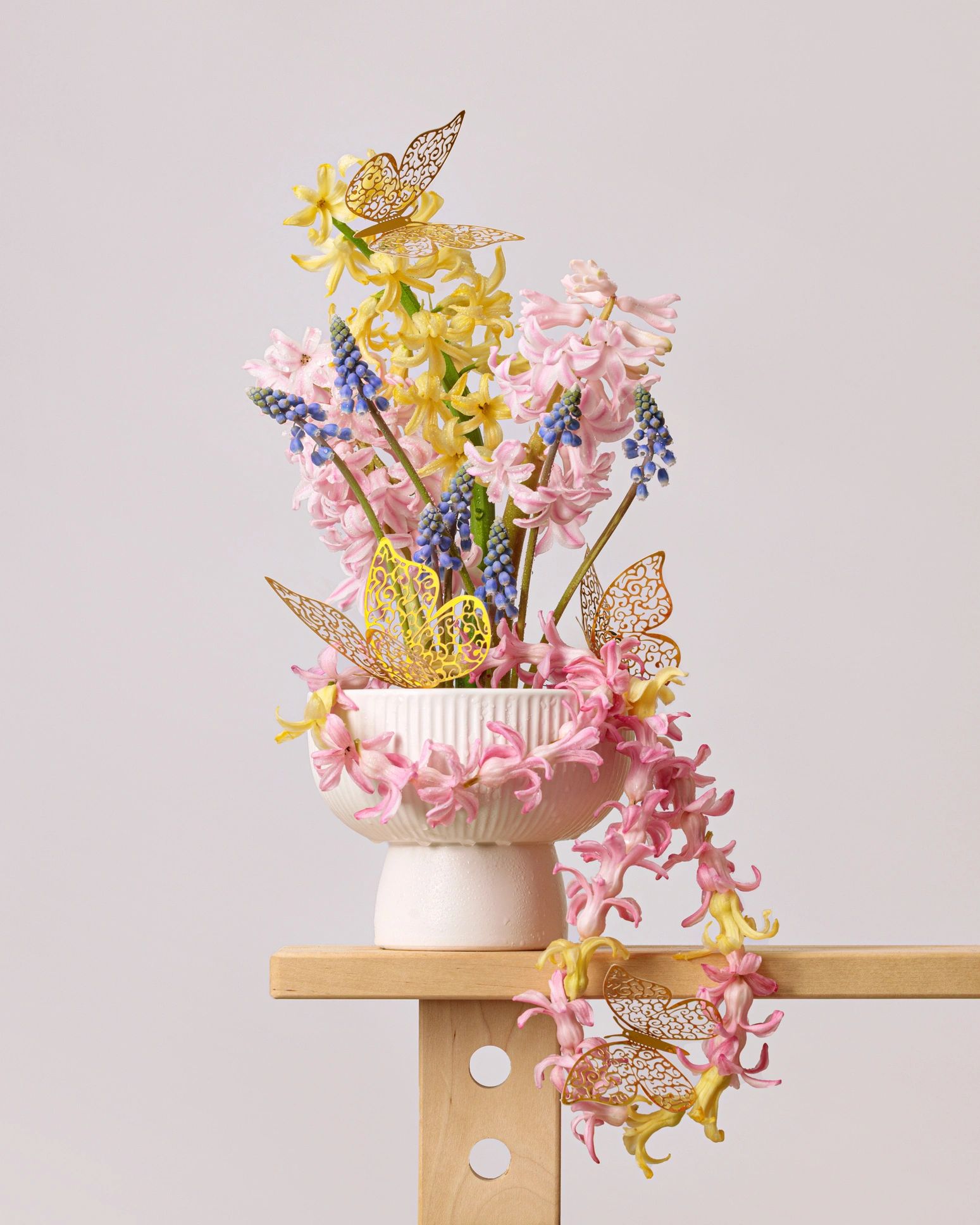 Soft spring floral arrangement in close detail