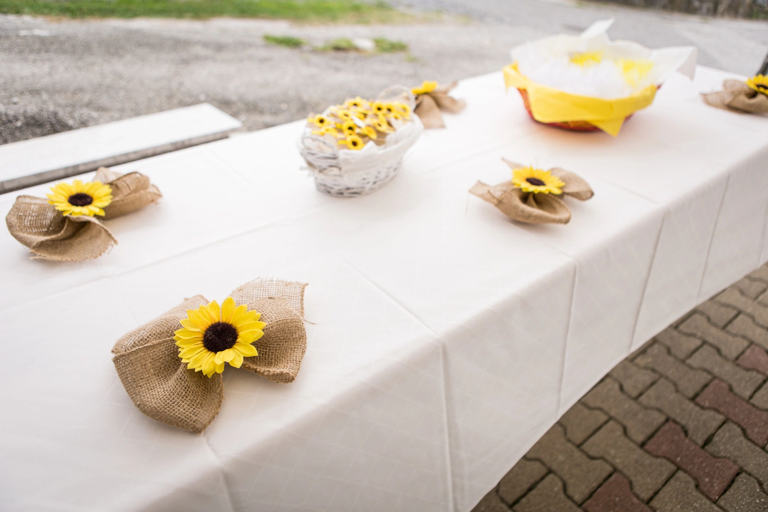 Decorated celebration table with floral styling